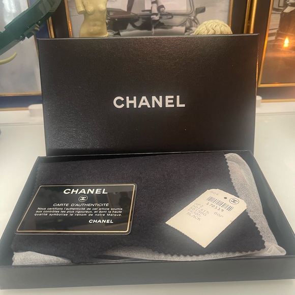 Authentic CHANEL Black Quilted Wallet with Gold Logo with box and COA. - Picture 12 of 17